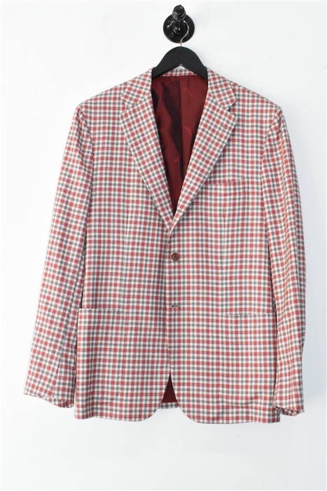 Red Check Kiton Sport Coat, size 44