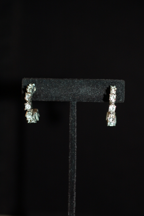 Rhodium Nina Ricci Earrings, size O/S