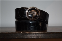 Black Leather Stefano Ricci Belt, size XL