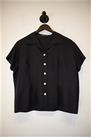 Basic Black Rochas Cuban Shirt, size 8