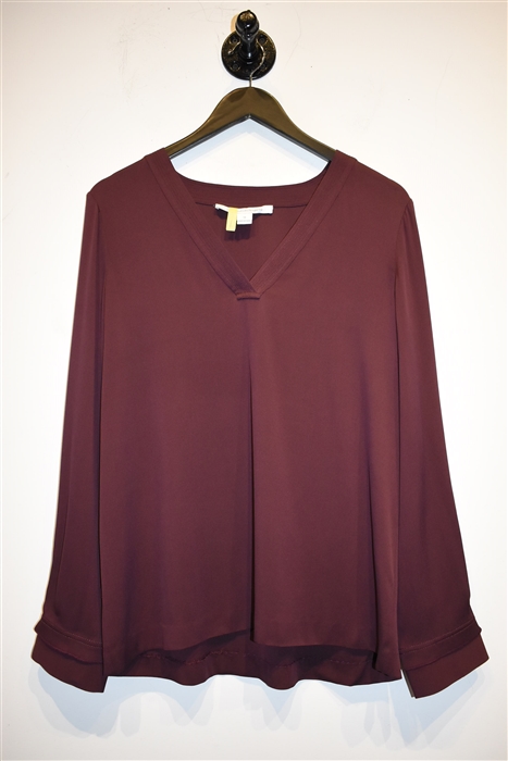 Aubergine Diane von Furstenberg Silk Blouse, size 12