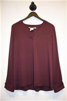 Aubergine Diane von Furstenberg Silk Blouse, size 12