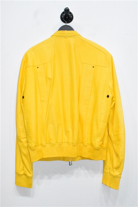 Bright Yellow Ralph Lauren - Black Label Leather Jacket, size 2XL