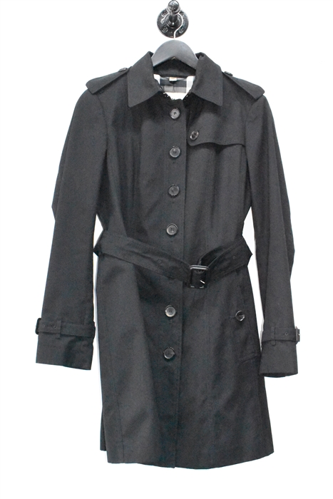 Basic Black Burberry Trench Coat, size S