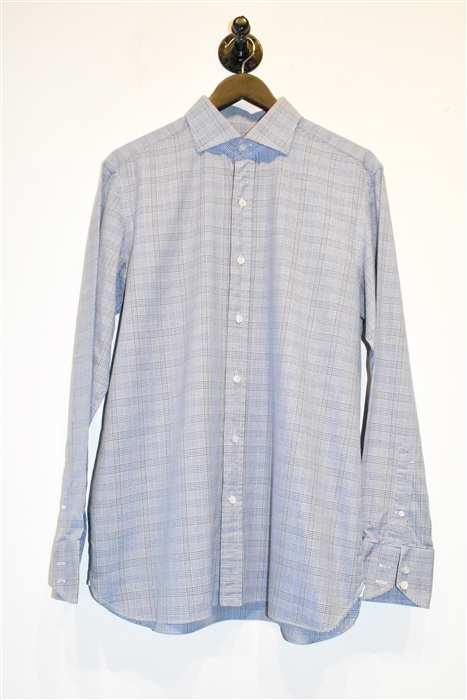 Blue Check Tom Ford Button Shirt, size L