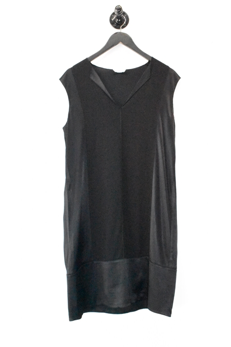 Satin Black Vince Shift Dress, size S