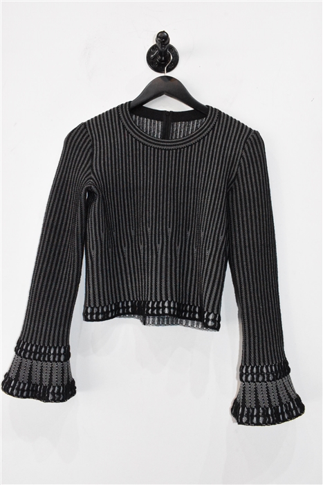 Black Stripe Alaia Pullover, size 6