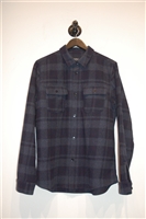 Navy Check A.P.C. Button Shirt, size M